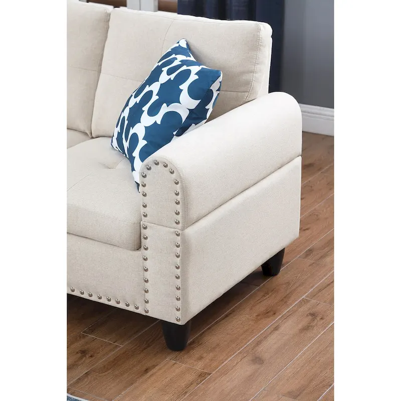 Alger 98  Wide Left Hand Facing Sofa & Chaise with Ottoman