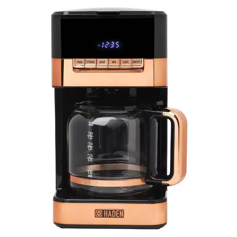Haden Quintessential Brew 12c Digital Drip Coffee Maker Black and Copper