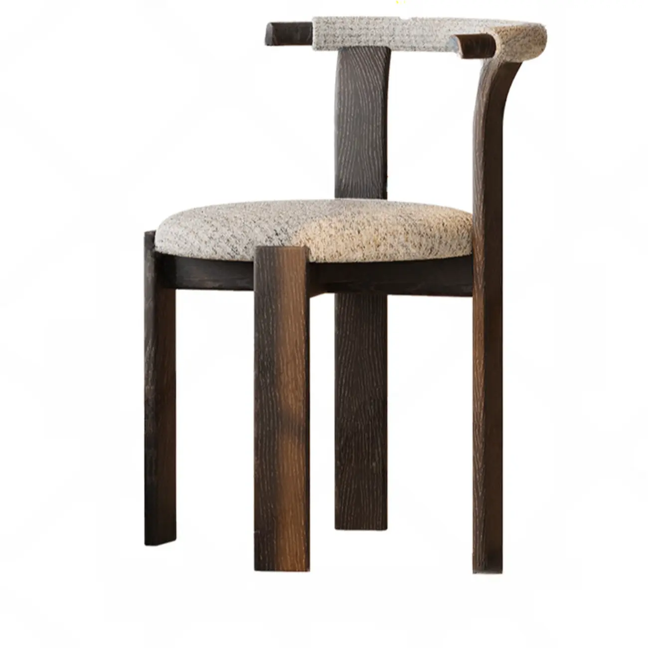 Elegant Open Back Upholstered Armless Wood Dining Chairs