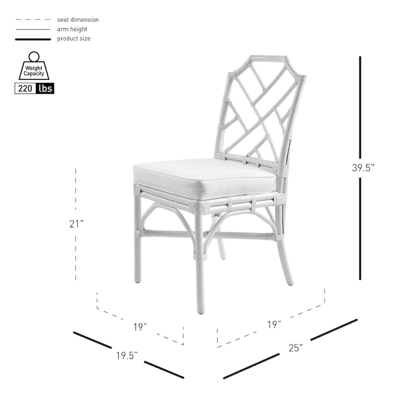 Kara Rattan Dining Side Chair, (Set of 2)