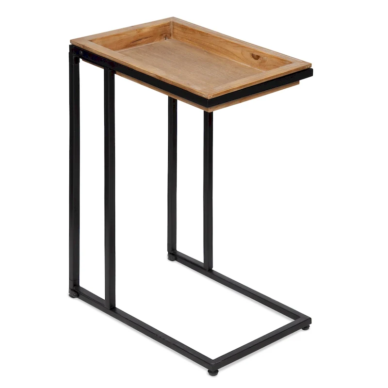 C-Shaped Side Table | Natural / White / Gray / Black | Collapsible | For 1 Person