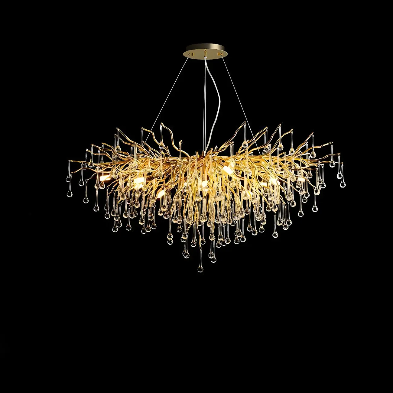 Luxury Crystal Gold Island Pendant Light for Kitchen
