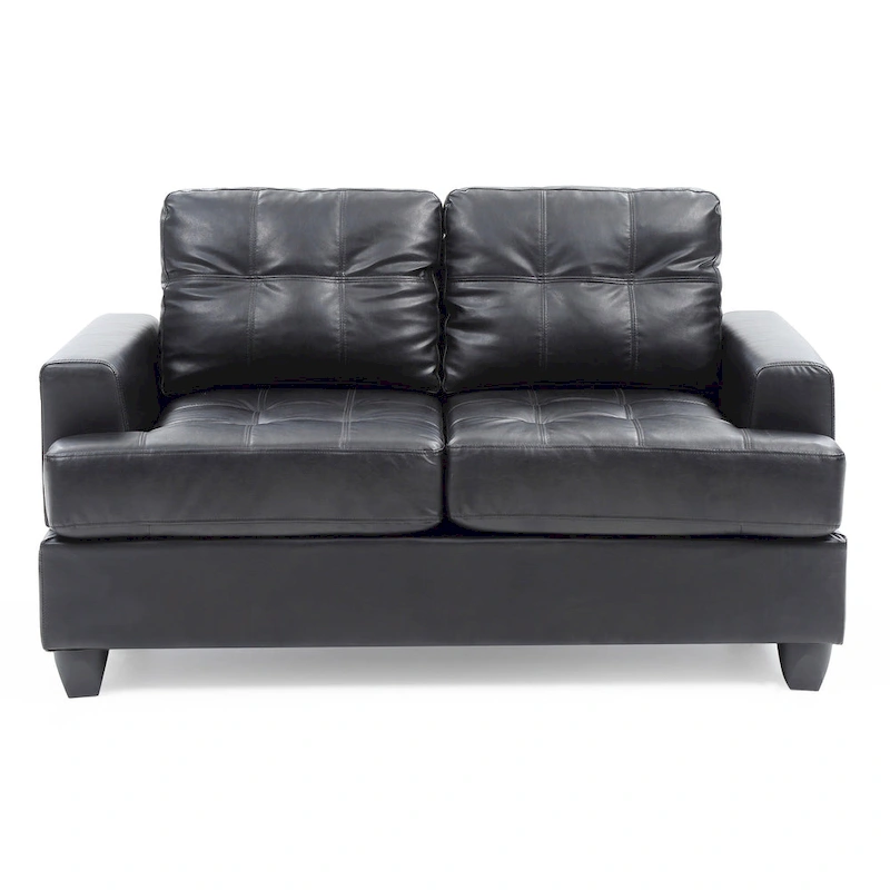 Sandridge 58 in. W Flared Arm Faux Leather Straight Sofa - 34 L x 58 W x 36 H