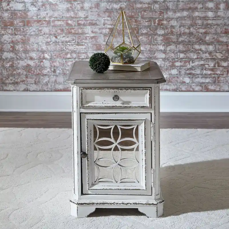 Antique White Chair Side Table