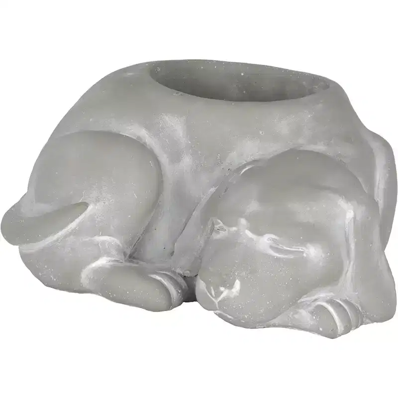 Classic Home and Garden Cement Buddies Indoor/Outdoor Planter with Drainage Hole, Sleeping Dog
