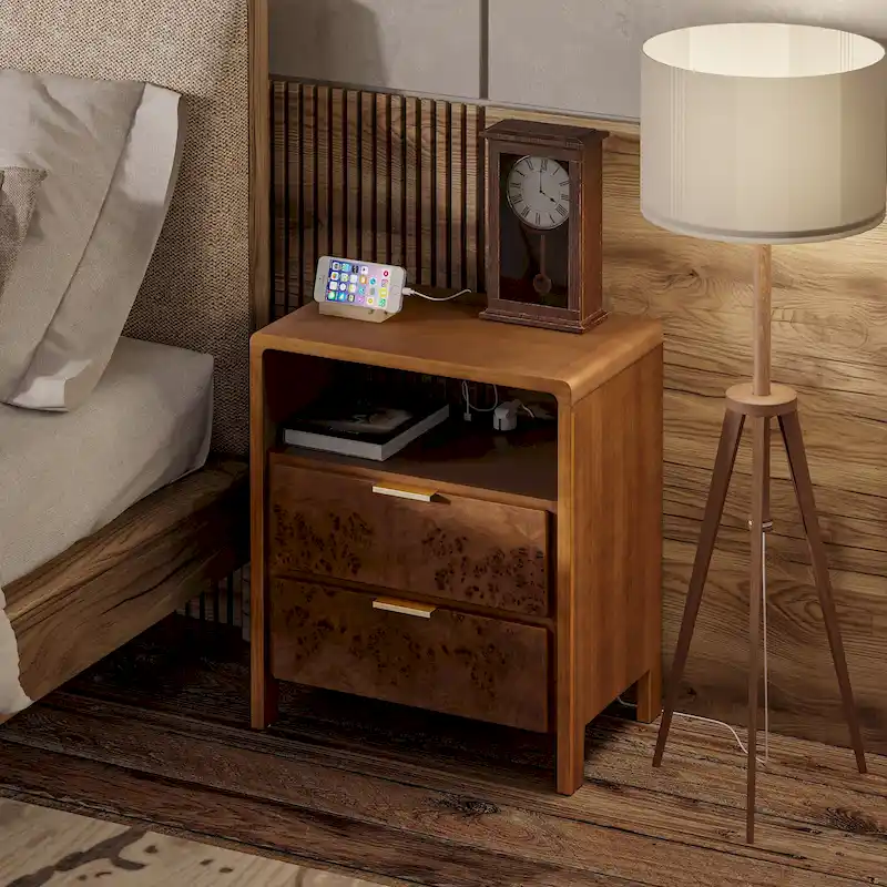Brown Rustic Farmhouse Fully-Assembled Dresser with Wood Grain Drawers