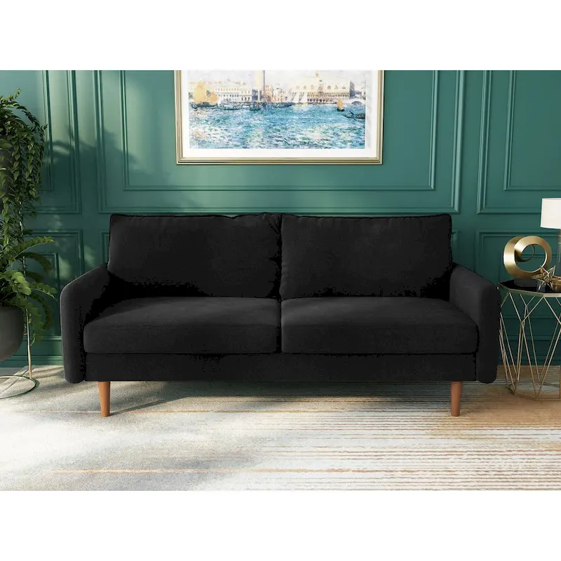 Velvet Square Arm Sofa - Multiple Colors, Contemporary Design, Seats 2-3