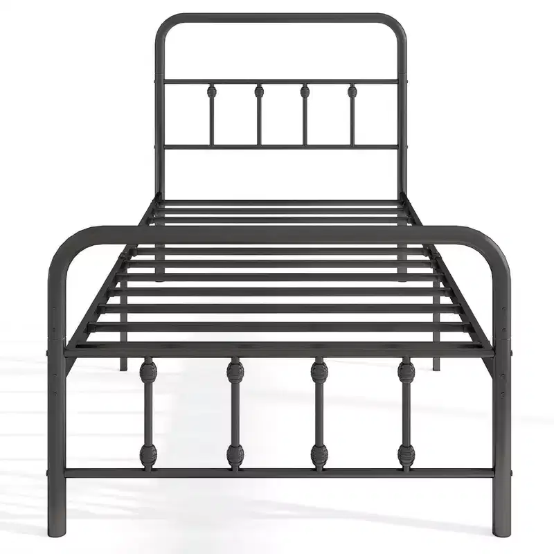 Costway Full/Queen/King Size Bed Frame with Headboard Under Bed Storage No Box Spring Needed Black