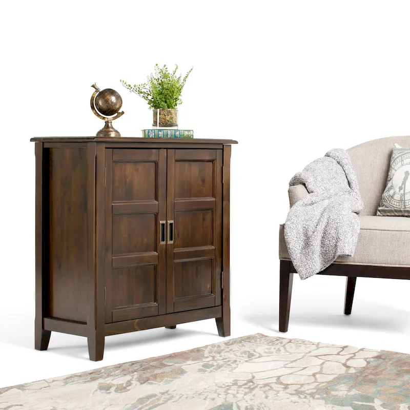 Transitional Low Storage Cabinet, 2-Door, Multiple Colors, 30