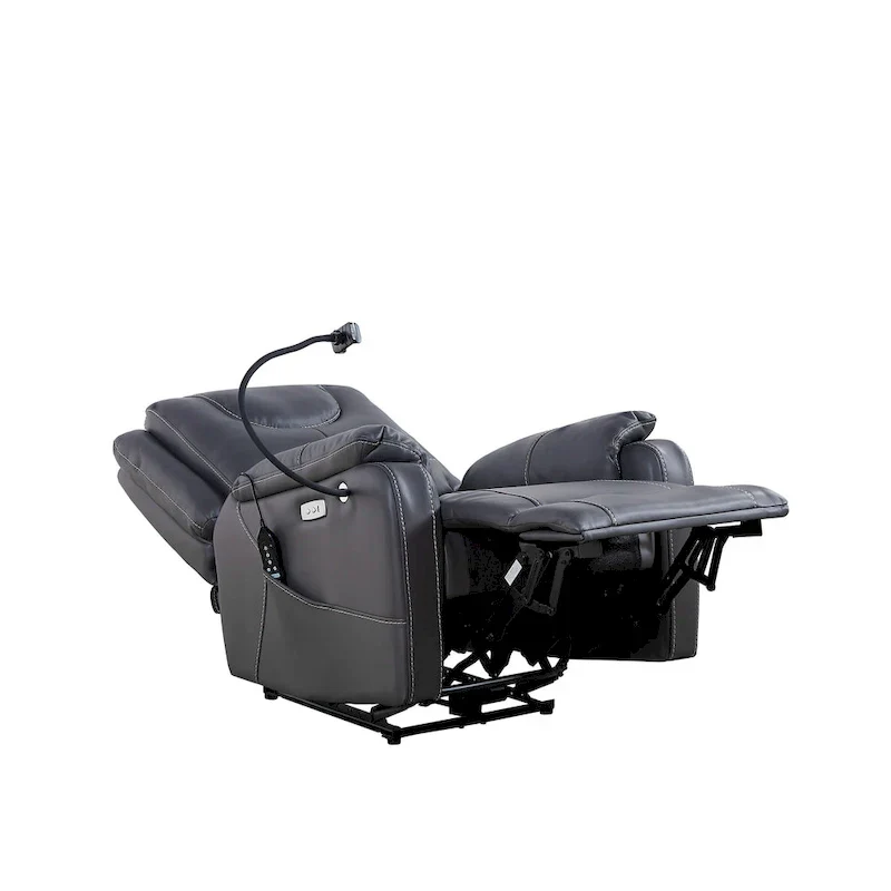 Bonded Leather Zero Gravity Power Recliner with Massage and Heating
