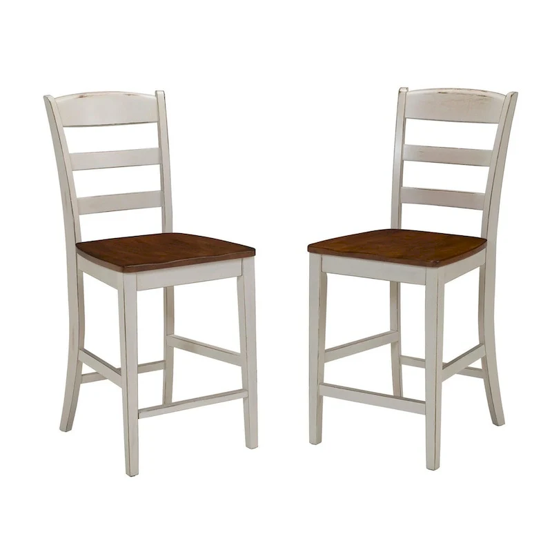 Monarch Off-White Kitchen Island with Granite Top and 2 Stools