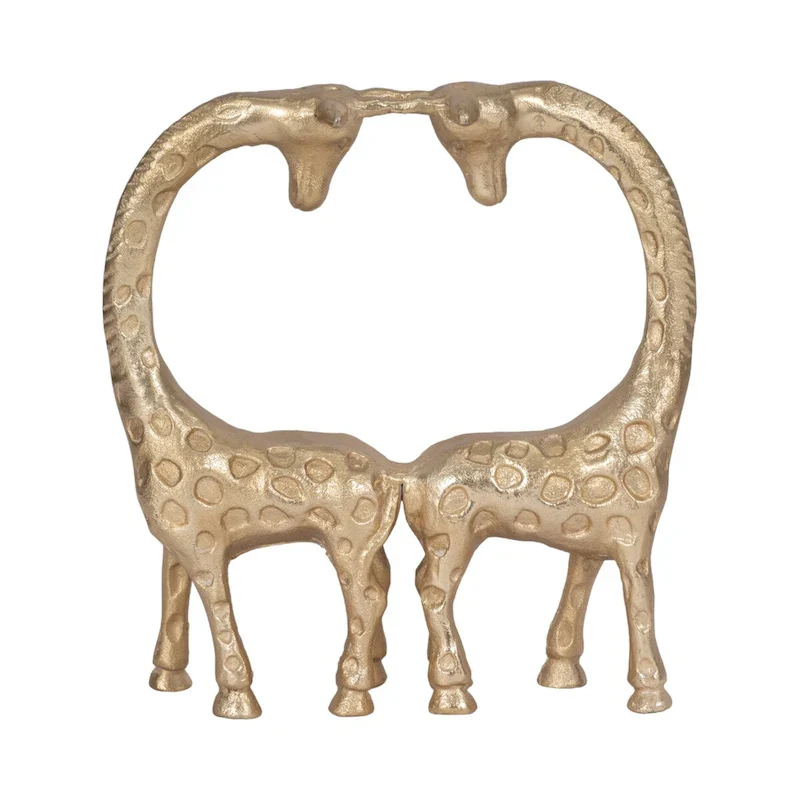 Sagebrook Home Metal 10 H Gold Couple Girraffe - 9  x 3  x 10