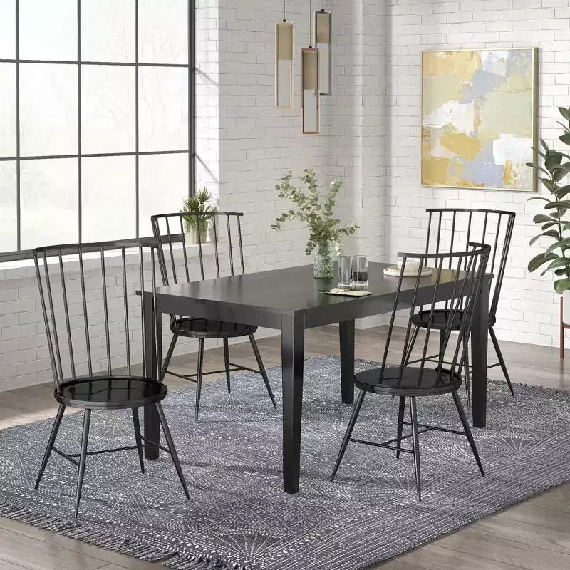 Salido Black Mixed Back Finish Dining Set - 5-Piece - iNSPIRE Q