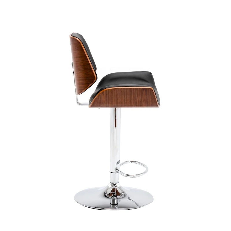 Height Adjustable Bar Stool, PU Upholstery, Chrome Base