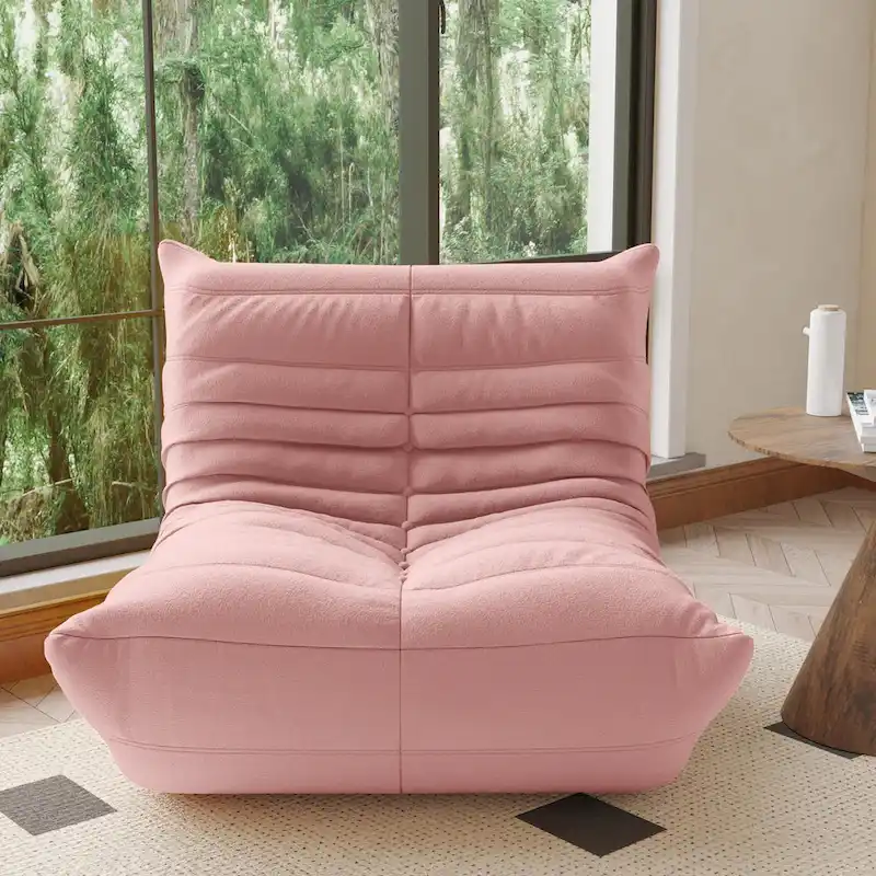 Single Sofa Teddy Fabric Bean Bag Chair