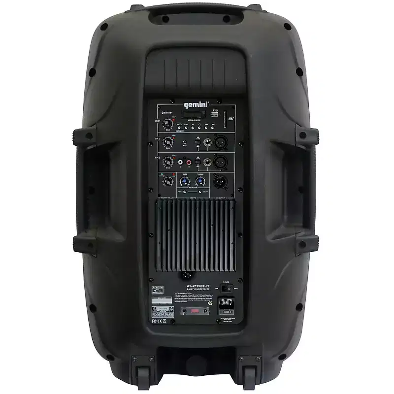 Gemini AS-2115BT-LT 15 2,000W Powered Loudspeaker With Bluetooth and LED Lights