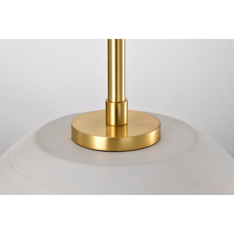 Collins 14 Inch Pendant with White Ceramic - Brushed Brass
