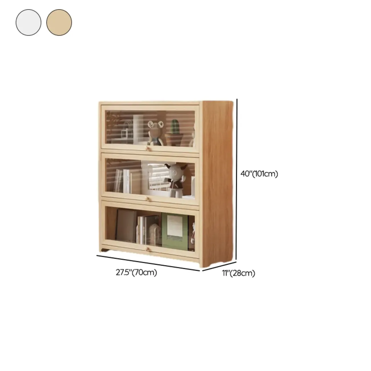 Classic Natural Finish Solid Wood 5-Shelf Display Bookcase
