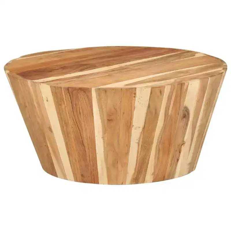 vidaXL Coffee Table Round End Table Living Room Accent Sofa Table Solid Wood -  25.6 x 12.2 solid acacia wood