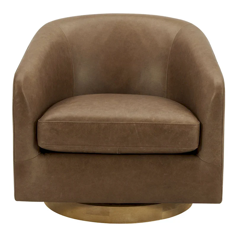 Aurelle Home Modern Upholsted Swivel Barrel Chair