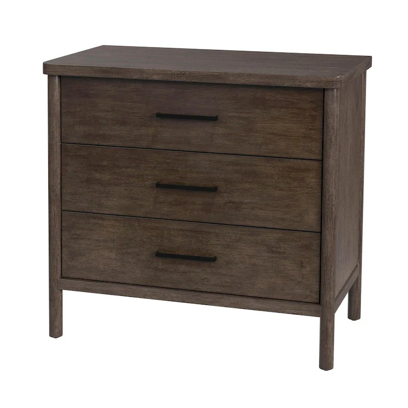 3 Drawer Rounded Leg Wood Dresser