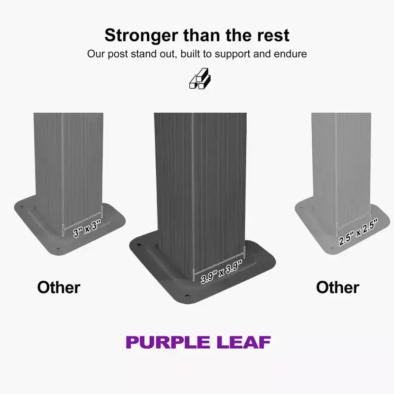 PURPLE LEAF 12' x 14' Permanent Hardtop Gazebo Aluminum Frame Gazebo with Galvanized Steel Double Roof, Netting & Curtains included - Grey