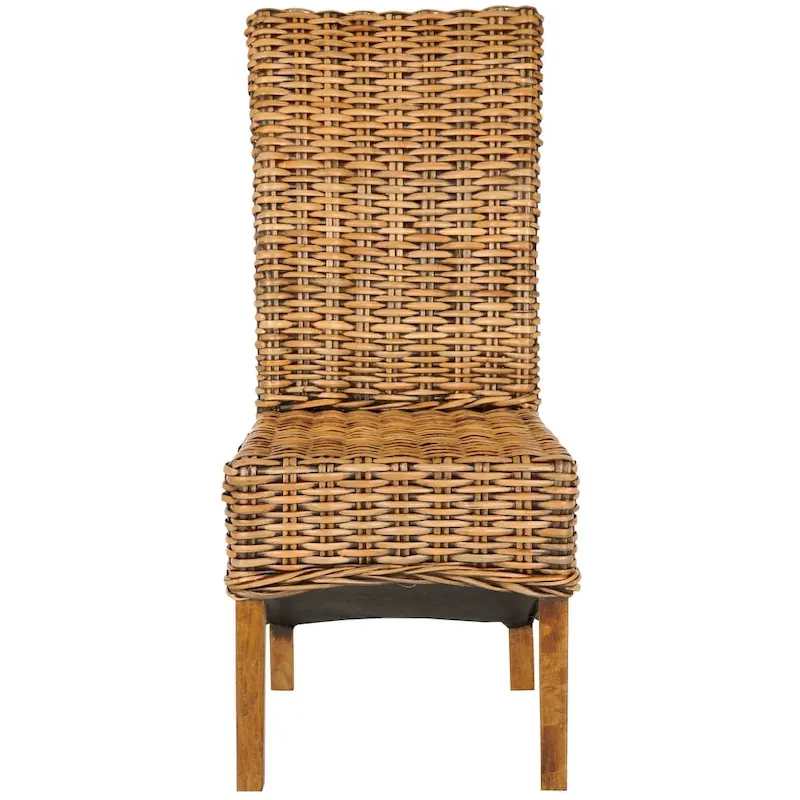 SAFAVIEH Kathi Isla Wicker Brown High Back Dining Chair (Set of 2) - 18.5 x 20.9 x 42.1 - 19Wx21Dx42H
