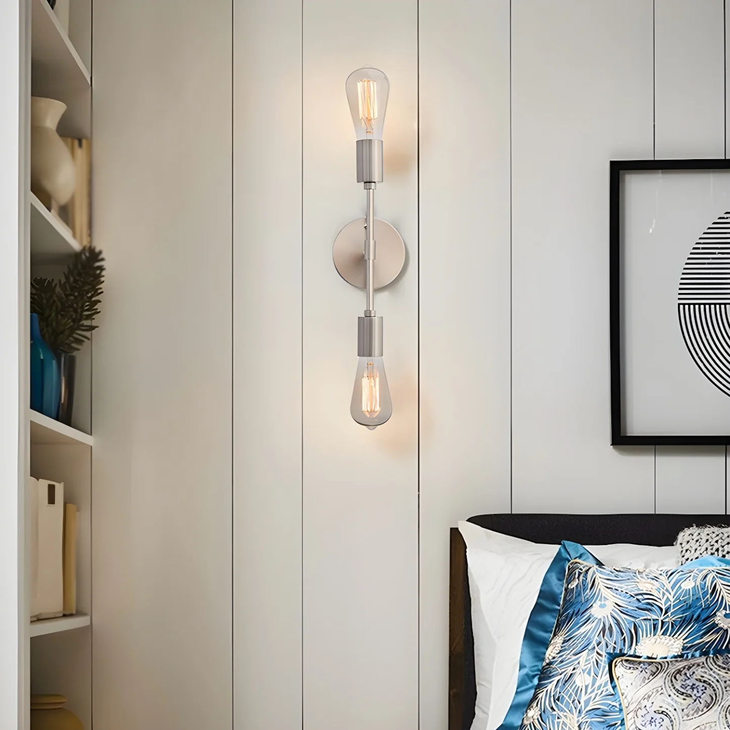 Modern 2-Light Globe Metal Bathroom Vanity Light