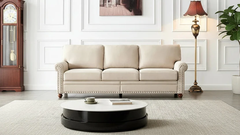 Upholstered Sofa with Storage | Beige & Grey | 1/2/3-Seater