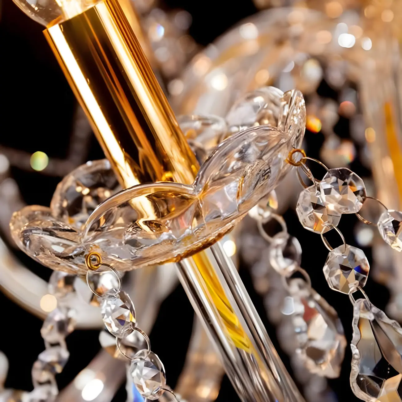 Mid-Century Luxurious Crystal Candelabra Chandelier