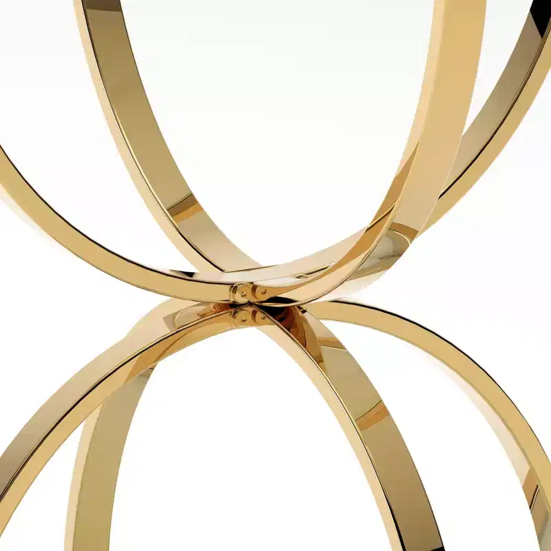 GDFStudio Leda 19.69'' Modern Glass Side Table with 2 Tiers, Ring-Shaped Frames