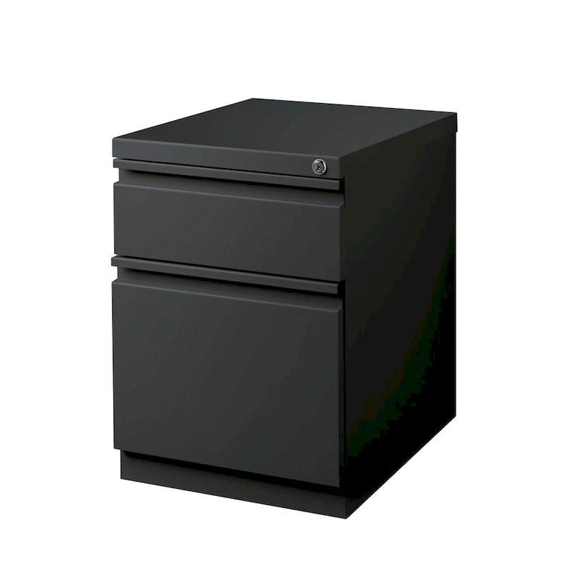 Hirsh 20 D Commercial Mobile Pedestal File Cabinet,1 Box/1 File,Black