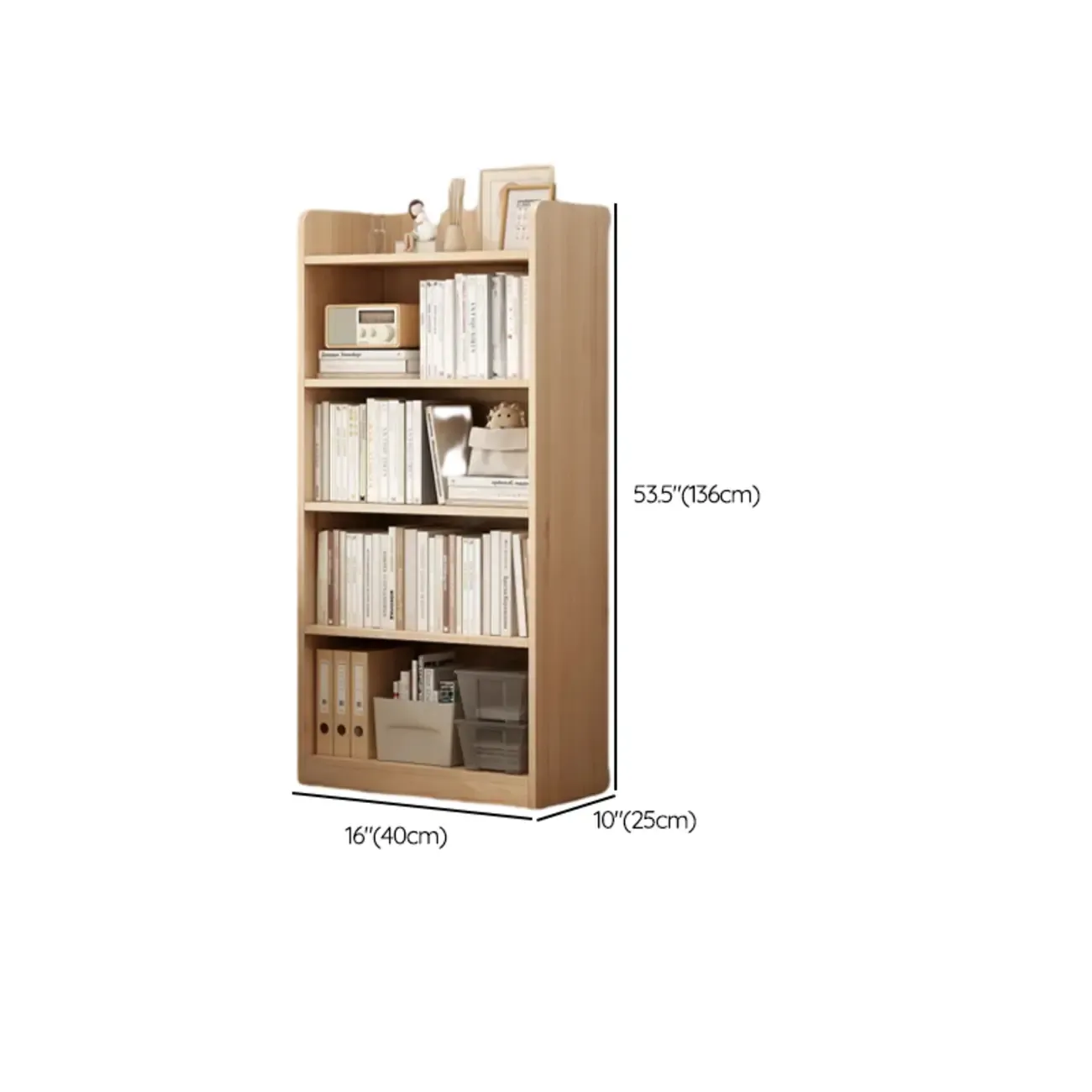 Natural Pine Vertical 6-Tier Barrister Closed Back Bookcase
