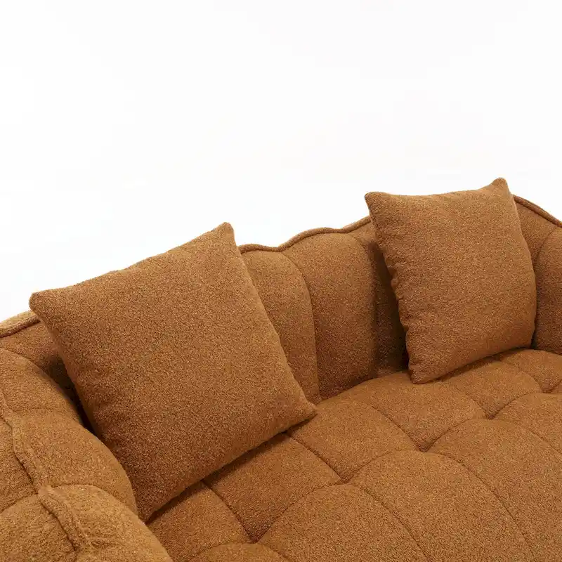 Yellow Modern 65 Chenille Loveseat