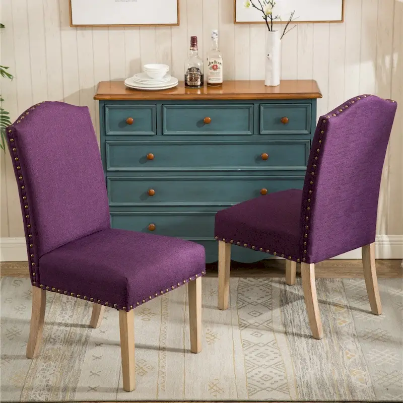 Roundhill Furniture Mod Urban Solid Wood Upholstered Parson Chairs (Set of 2)