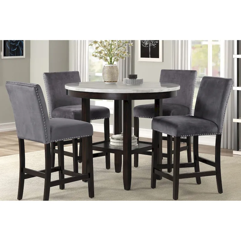 5-Piece Round Counter Height Dining Set