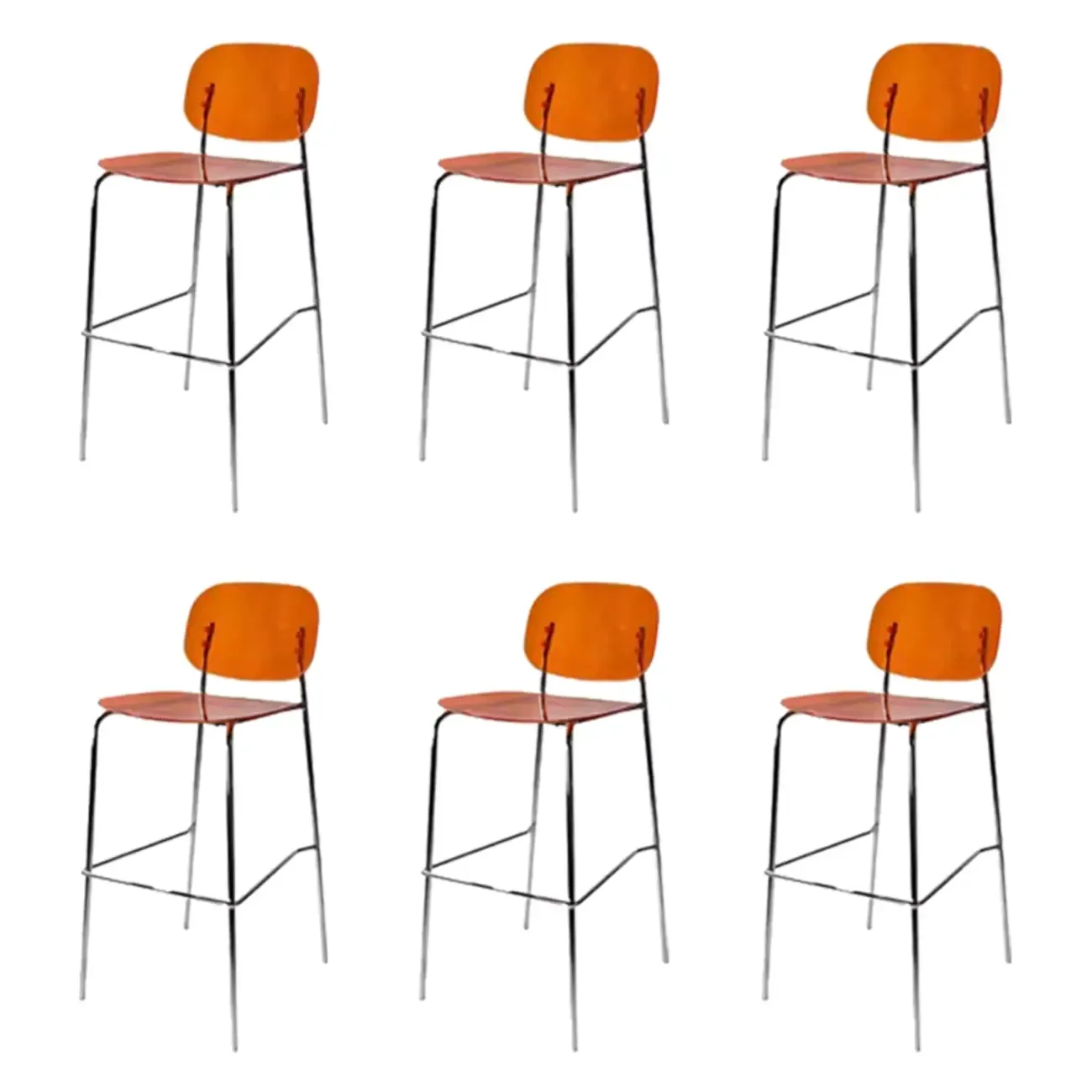 Scandinavian Square Seat Counter Height Acrylic Bar Stools