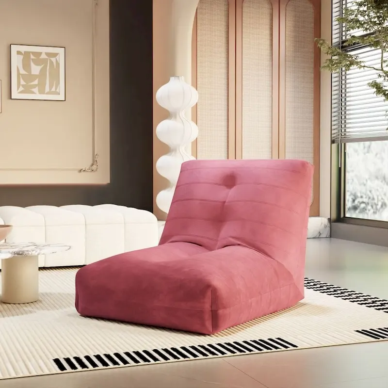Grey / Green / White / Pink / Yellow Oversized Bean Bag Floor Sofa with Armrests – Single