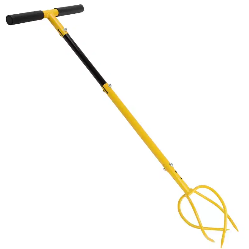 Pure Garden Adjustable Height Manual Hand Tiller