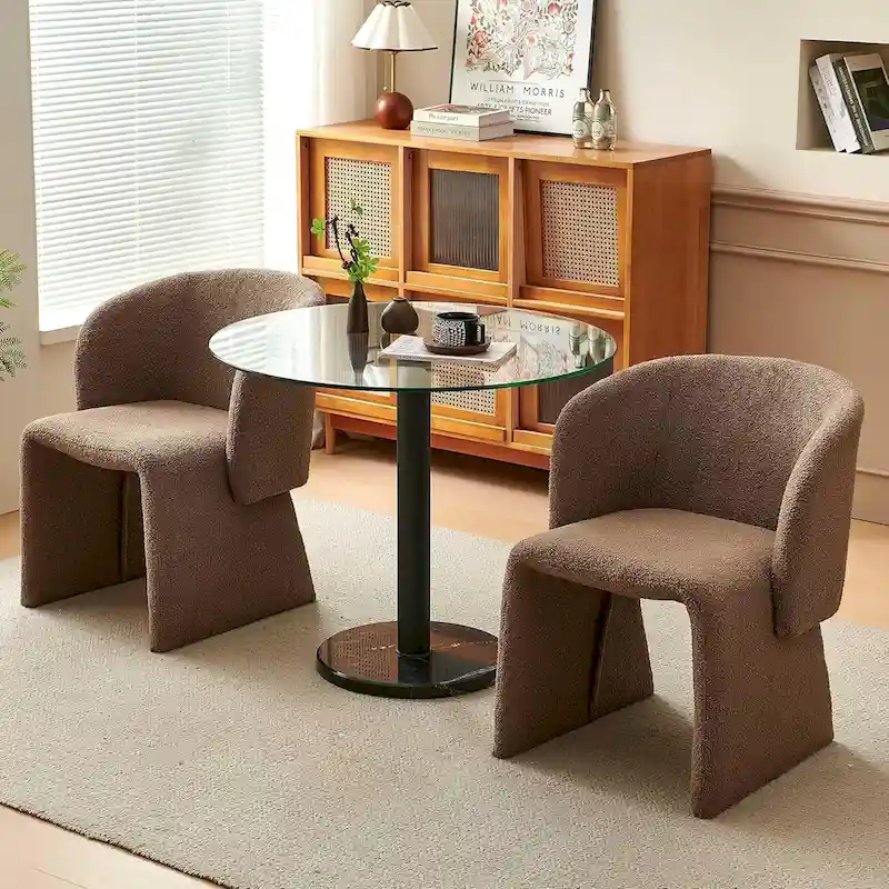 Barrel Dining Sofa Chairs Upholstered-Fully Wrapped