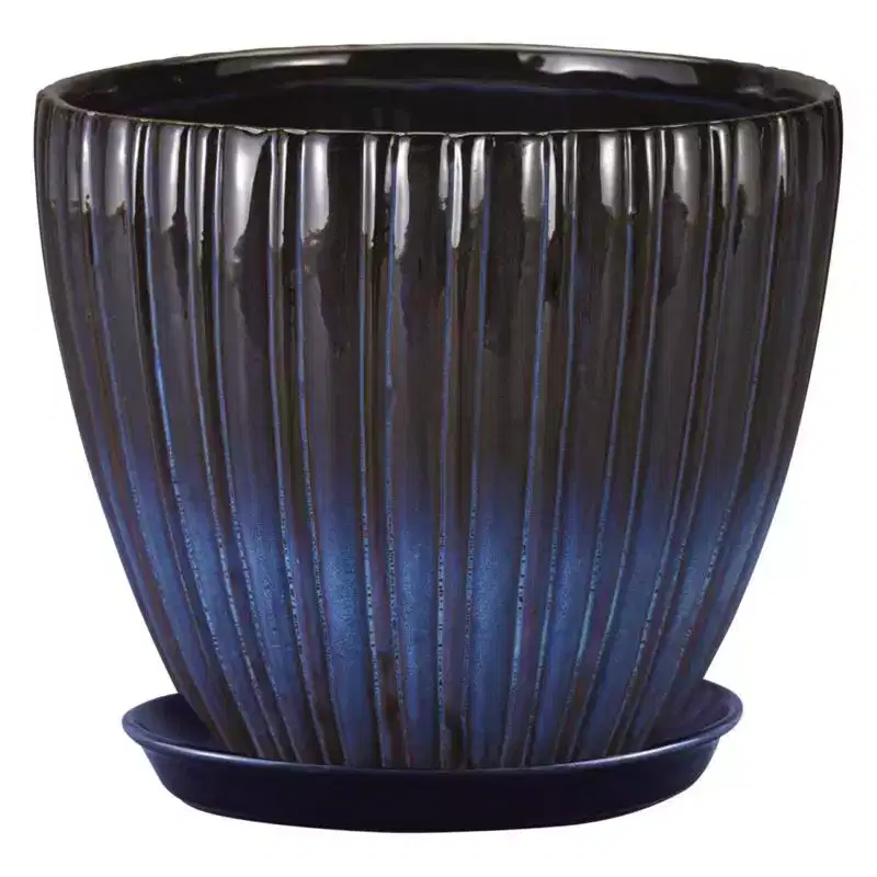 Border Concepts Ceramic Lady Jane Cup Planter - 8 in. - Rain Grey - Case of 4