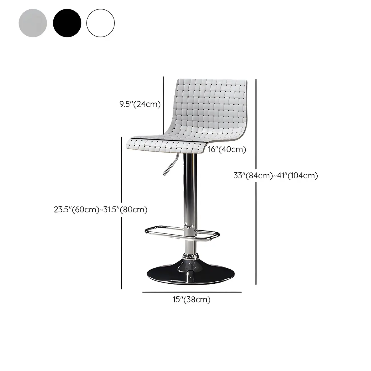 Modern Square Seat Plastic Rattan Adjustable Swivel Bar Stools