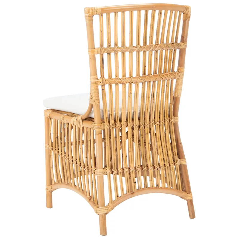 SAFAVIEH Patty Rattan Accent Chair with Cushion (Set of 2) - 19.7  W x 22.1  L x 35.4  H - 20Wx22Dx35H