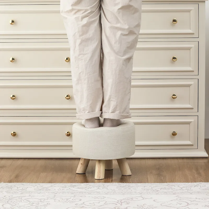 Adeco Foot Rest Ottoman Pet Stool