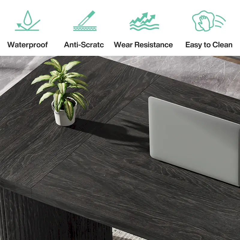 62.99 W Modern Executive Desk Simple Computer Desk with Engineered Wood Top and Legs