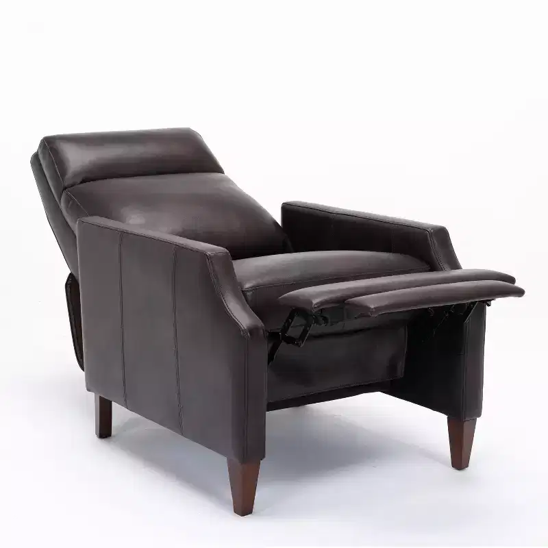 Okak Push Back Recliner Chair Accent Chair Faux Leather Recliner Sofa Chair with Solid Wood Legs for Living Room Bedroom