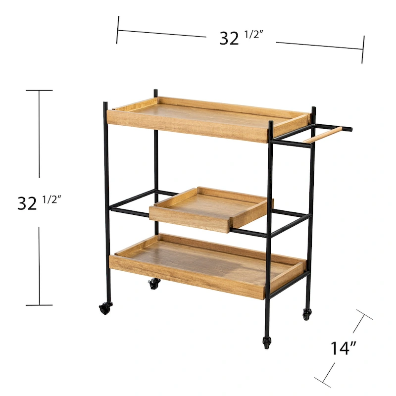 SEI Furniture Livingston Rolling Bar Cart