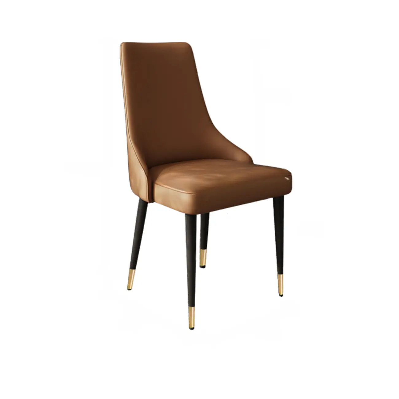Modern Armless Faux Leather Upholstered High Back Dining Chair