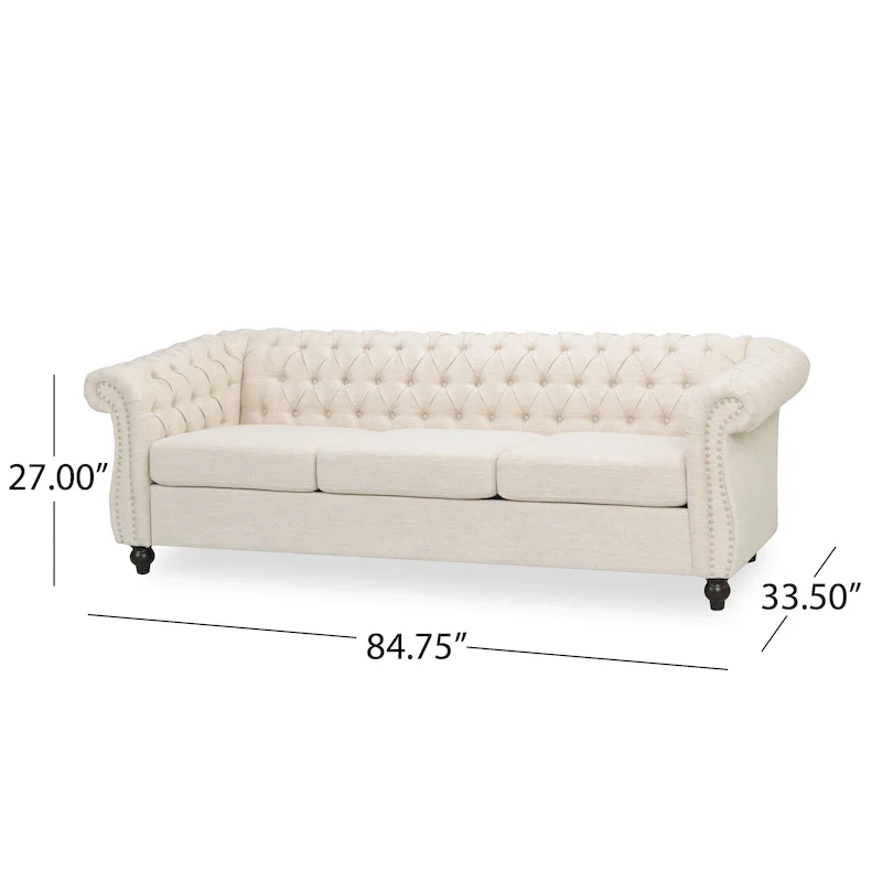 Tufted Chesterfield 3-Seat Sofa