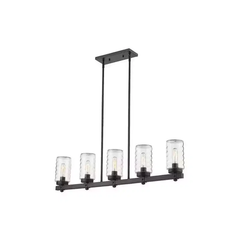 Tahoe 5-Light Outdoor Linear Island Light - Glass Shades, Dimmable, Damp Rated, 42 Length